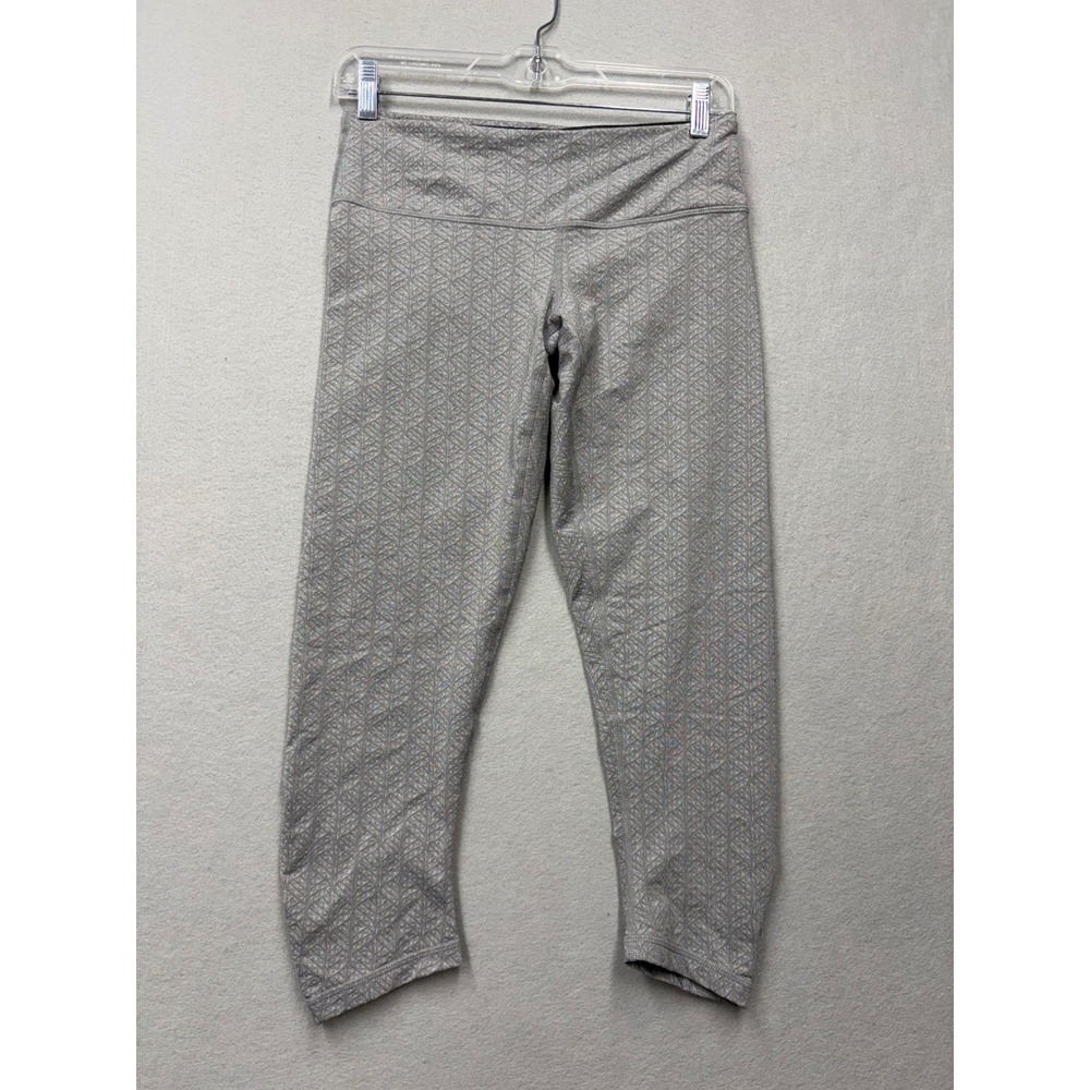 Prana Leggings Women S Grey Geometric Ruched Crop Yoga Athletic Pants